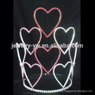 Nouvelle conception Heart Tiara Pageant Crown